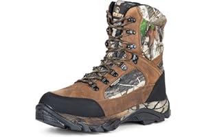 R RUNFUN Men's Waterproof Military Tactical Work Boots 8 Inch Lightweight Leather Combat Boot, 400g Thinsulate