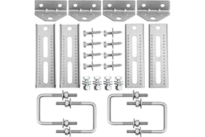 4 PCS 8" Boat Trailer Bunk Brackets, Galvanized Swivel Top, Heavy Duty, for 1.5" x 3", 2" x 3", 3" x 3" Boat Trailer Crossmem
