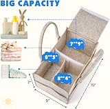 Maliton Nappy Caddy Newborn Essentials, Sturdy Portable Diaper Organizer Brown view 2