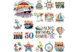 50th Birthday Cruise Door Magnets - Wxiben 18 Pcs 50th Year Old Birthday Cruise Door Decorations Magnetic Vintage 1976 Cruise