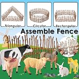 BUYGER Kids Farm Animals Toys Set with Fence, Large and Mini Figurines for 3+ view 4