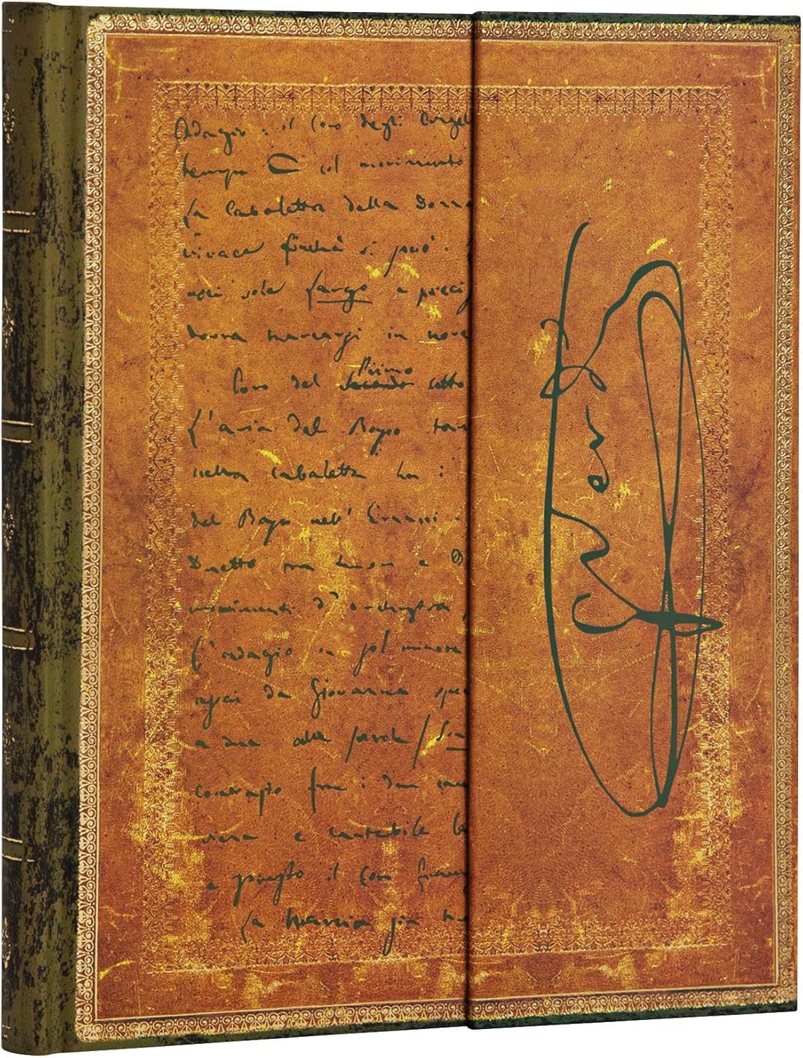 Paperblanks - Hardcover Journals, Verdi, Carteggio, Lined (Embellished Manuscripts Collection), Gelb, Ultra (230 x 180)