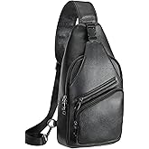 Polare Cowhide Italian Leather Sling Chest Shoulder Bag Waterproof Anti Theft Crossbody Casual Daypack