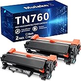 Mulakn TN760 for TN760 Toner Cartridges to Use with MFC-L2750DW MFC-L2710DW HL-L2350DW HL-L2395DW HL-L2370DW DCP-L2550DW Printer High Yeild Black — 2PK