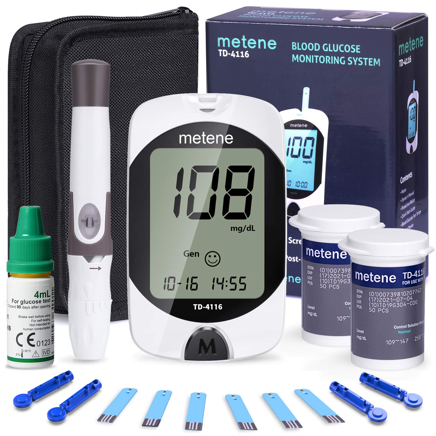 Buy Metene Blood Glucose Monitor Kit, 150 Strips, 150
