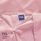 K&A Pintuck Double Duvet Set Pink 200x200 Microfiber Zipper 3pc view 7