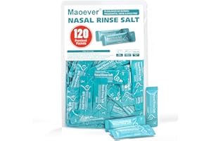 MAOEVER 120 Saline Packets, Neti Pot Salt Packets, Individually Wrapped Saline Packets for Neti Pots, Nasal Irrigation, and Squeeze Bottles Sinus Care (Green)