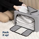 LIVIVO Set of 3 Storage Bags Boxes Organiser with Double Openings 56L Clear view 2