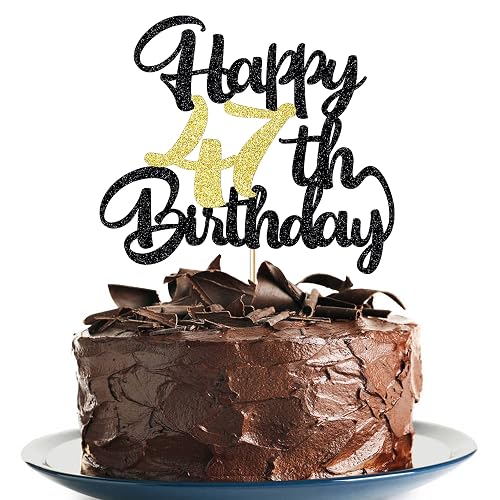 Klionjor 47th Birthday Cake Topper, Unique Design Cake Decoration for ...