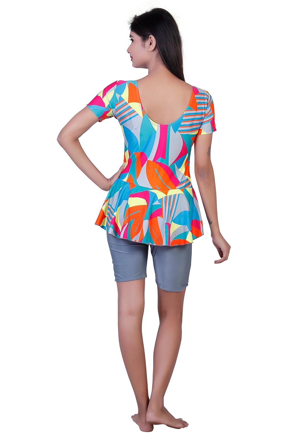 rovars one piece three fourth leg women swimwear