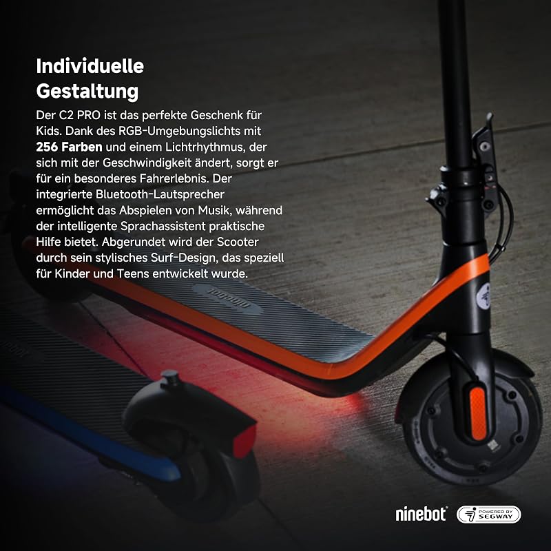 C2 Pro E, Trottinette électrique Enfant, 3 Modes de Conduite avec Vitesse Maximale de 16 km/h, Autonomie de 17 km
