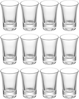 12 Schnapsgläser Shotgläser Set Glas 4cl | Standfest - Spülmaschinenfest | Pinnchen Gläser für Tequila Wodka