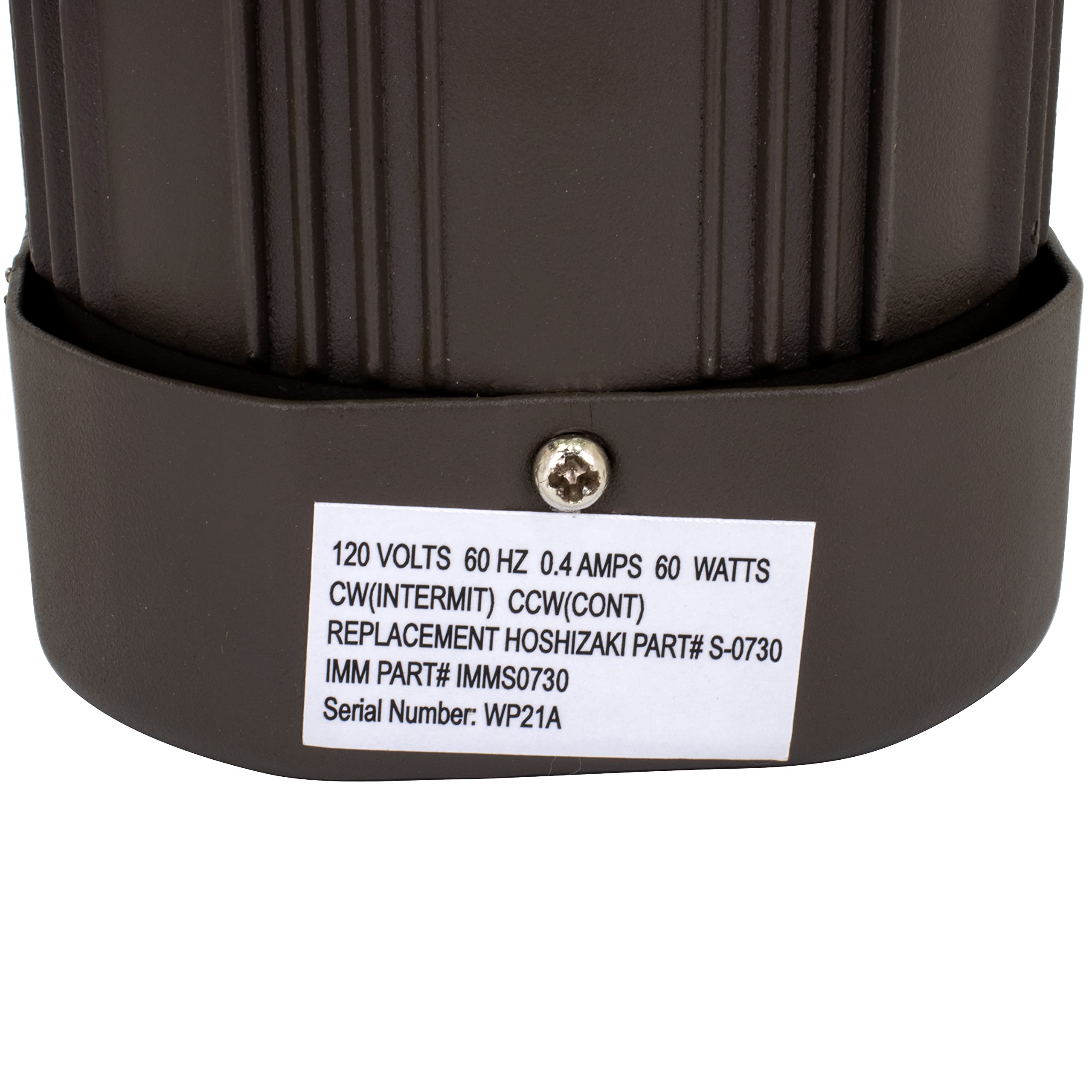 IMM Ice Machine Motor Replacement for Hoshizaki S-0730 Ice Machine Motors Includes mounting Plate, 14 inch Cable & Plug.