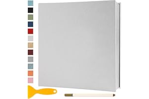 SEMFALBUUMS Photo Album Self Adhesive Pages Scrapbook Magnetic Photo Albums with Sticky Pages for 4x6 5x7 8x10 Pictures Books with A Metallic Pen for Baby Family Wedding 13.2x12.8 White 40 Pages