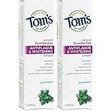 Tom's of Maine Fluoride-Free Antiplaque & Whitening Natural Toothpaste, Peppermint, 5.5 oz. 2-Pack