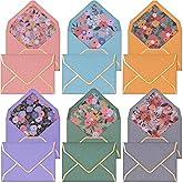 Small Gift Card Envelopes, 60-Count Mini Business Card Envelopes, Bulk Tiny Gift Card Holders, The Softbloom Tapestry, 6 Colors and Floral Designs, 3.7 x 2.7 Inches