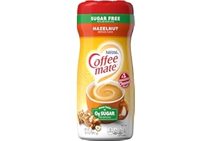 Nestle Coffee Mate Sugar Free Hazelnut Powder Coffee Creamer 10.2 oz. Canister (Pack of 6)