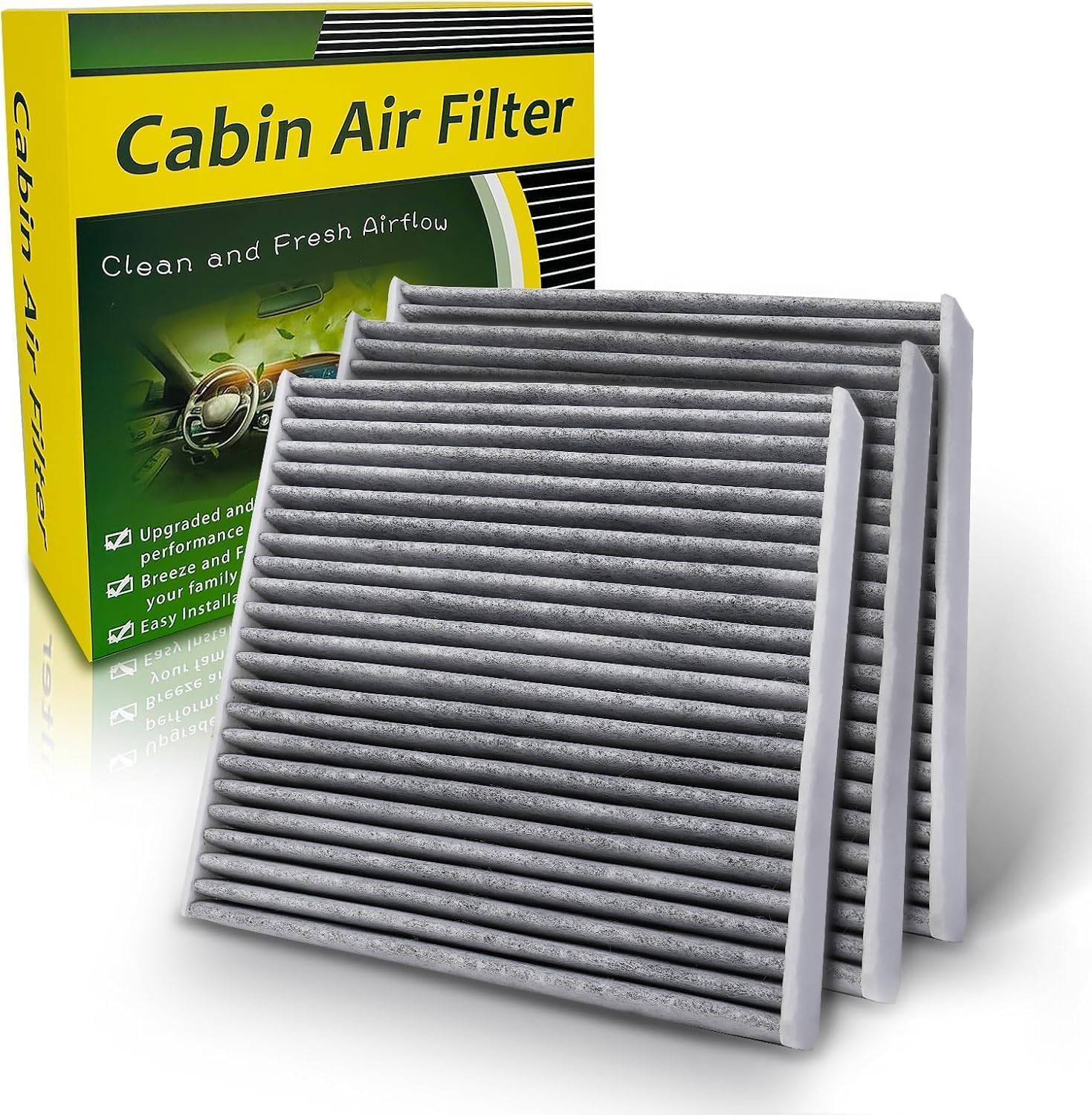 Photo 1 of 3 Pack Cabin Air Filter w/Activated Carbon Fits 2016-2021 Tucson, Replace CF12160, 97133-D1000, 97133-D3000, 97133-J9000
