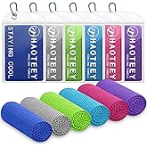 Haoteey 40"*12" Cooling Towels 6 PCS, Cool Towels Sports Cooling Rags for Neck and Face, Sweat Neck Cooling Towel for Hot Weather, Chilly Towels for Athletes, Yoga, Gym, Golf