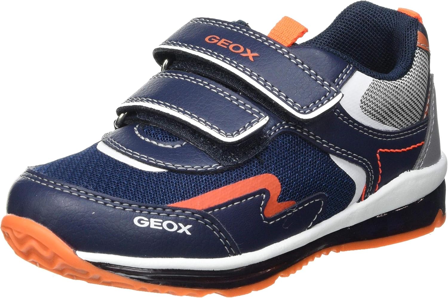 Geox Baby Boys’ B TODO Sneaker, Navy/Fluo Orange, 10 UK