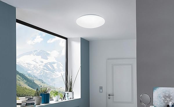 EGLO Lmpara LED de techo de connect Giron C Smart Home lmpara de techo de acero plstico color blanco dimetro de 30 cm regulable tonos blancos y colores ajustables