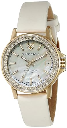 Swiss Eagle Analog Mother of Pearl Dial Womens Watch-SE-6064-02