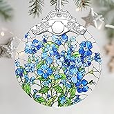 Christmas Ornaments: Stained Glass Ornament, Christmas Tree Ornament, Hanging Ornaments for Home Decor & Xmas Tree Decorations, Exquisite Holiday Decor, Gifts & Holiday Present - Forget-Me-Not