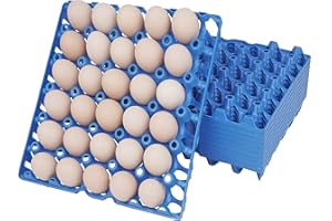 AUGXIXI 10Pcs Plastic Egg Tray 30-Cell Egg Flats Egg Crates, Stackable Egg Cartons Flats for Egg Packing, Storage, Shipping Fresh Eggs