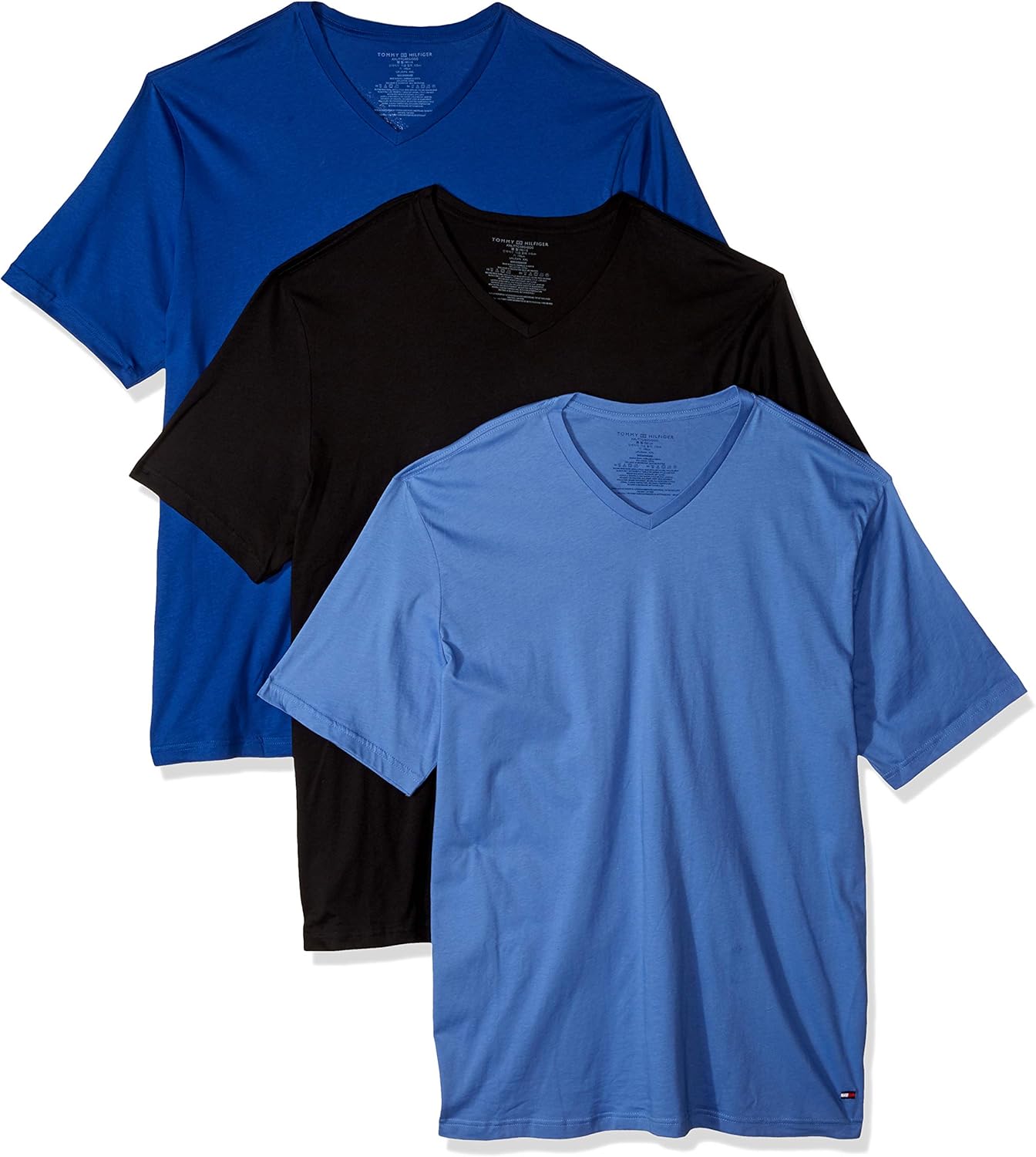 Tommy Hilfiger Men's Flag V Neck Tee at  Men’s Clothing store