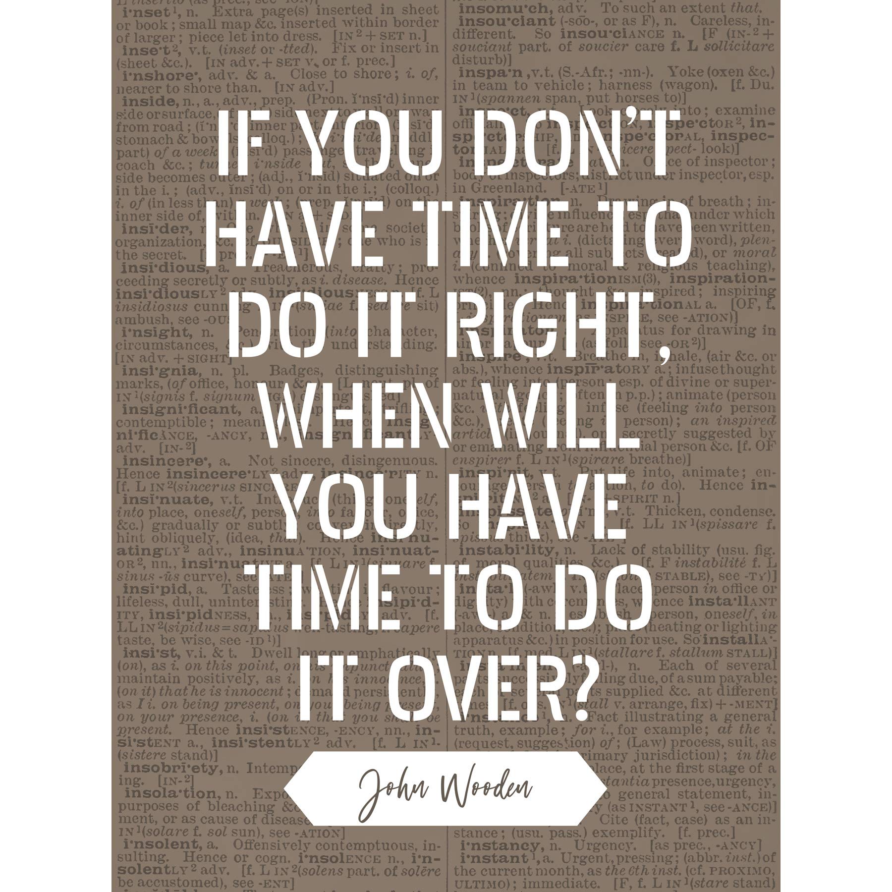 Artery8 Quote John Wooden Do It Right Basketball Coach Premium Wall Art Canvas Print 18X24 Inch