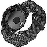 Compatible With Garmin, Paracord Watch Band Sports Strap For Fēnix/Forerunner/Vivoactive/Approach/MARQ/quatix/D2 Series Tough Replacement Band For Men