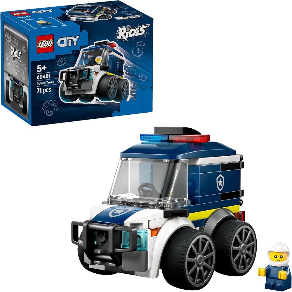 LEGO City Rides Police Truck Toy 60481 Emergency Vehicle Mini Figure