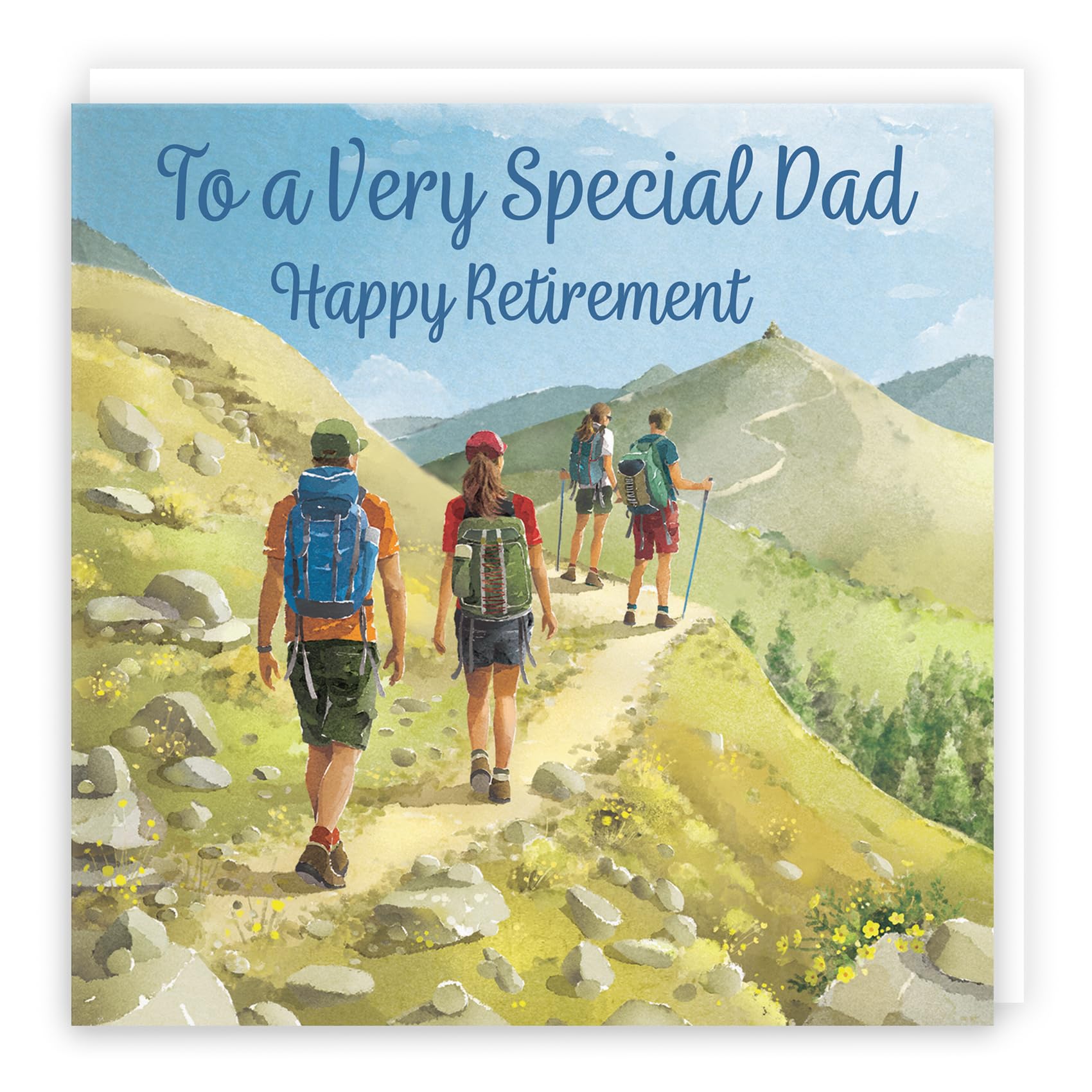 Hunts England - Walking Fun Retirement Card For Dad - Milo's Gallery - Walkers Dad Retirement Card - Retiring Card For Hiking Fan Dad