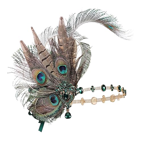 Coucoland Flapper Peacock Feather Headpiece Great Gatsby 1920s