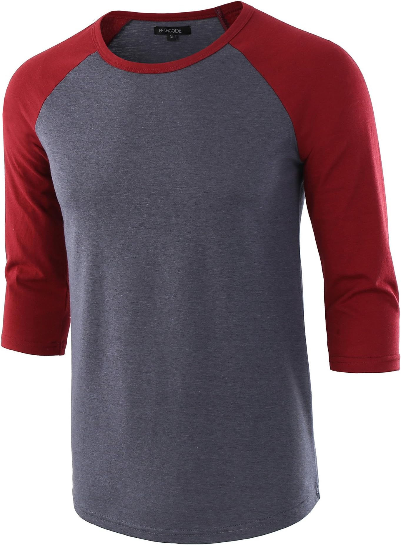 HETHCODE Men's Casual Raglan Fit Soft Baseball 3/4 Sleeve Jersey T-Shirts Tee