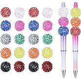20 PCS 20mm Rhinestone Beads for Pens, Glitter Chunky Bubble Bead Bulk, Large Fancy Balls Spacer Beads for Beaded Pens Keychain Charms Bracelets DIY Craft