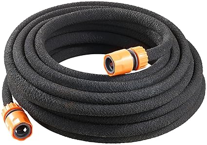 Royal Gardineer Sickerschlauch: Perlschlauch rund, inkl. Schnellanschluss-Kupplungen, 12 m (Beregner)