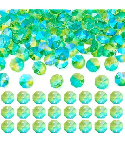 PATIKIL K9 Crystal Octagon Beads 2 Holes Pendants, 30