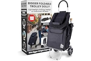 Bigger Trolley Dolly, Black Shopping Grocery Foldable Cart