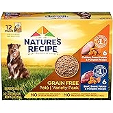 Nature’s Recipe Grain Free Wet Dog Food Paté Variety Pack Chicken and Beef Recipes with Sweet Potato & Pumpkin, 13oz. Cans (Pack of 12 Cans)