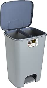 Curver 227328 Cubo De Basura Essentials Con Separador, Gris/Antracita