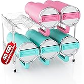 Reusable Stackable with Handle Compartment Water Bottle Tumbler Organizer for Stanley 40oz with Handle Cup, Stanley Accessories for Pantry, Cabinet & Kitchen Organization and Storage,2 Tier Hold 6