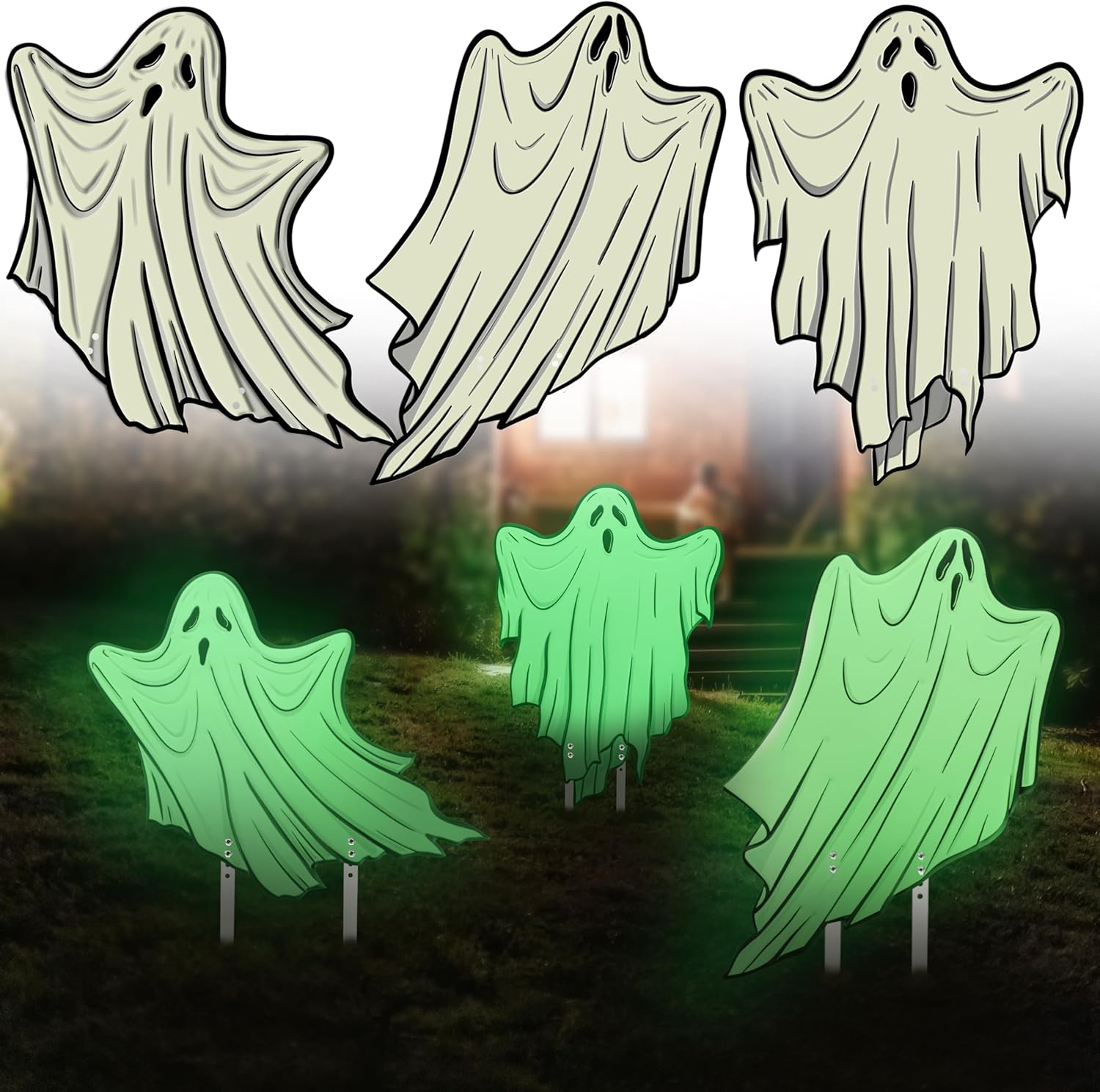 Decorative Garden Stakes - 3-D Metal Glow in the Dark 17
