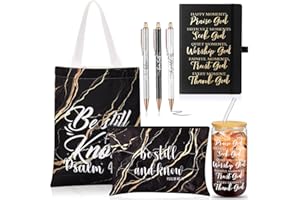 Funnymoom 7 Pcs Christian Gift Set for Women Men Faith Religious Nativity Baptism Church Bible Spiritual for Christmas