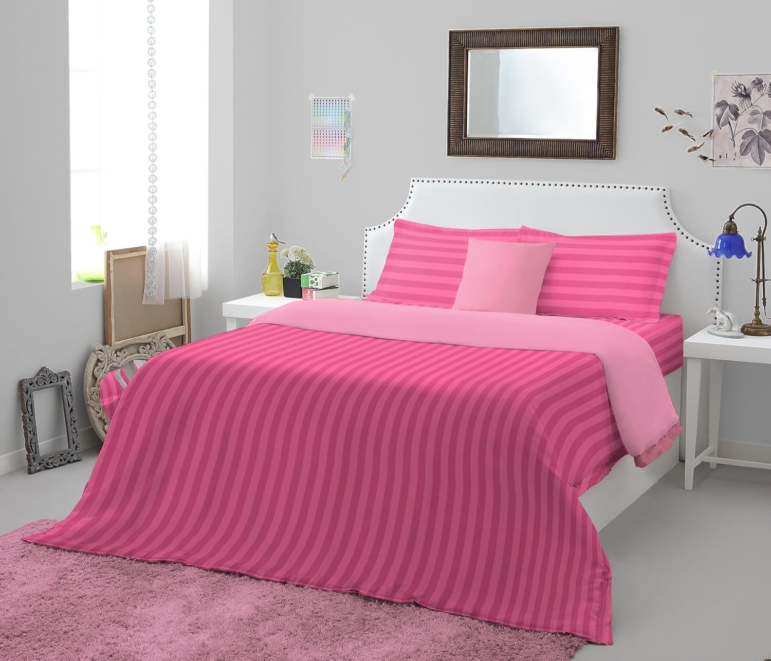 Buy Spaces Skyrise 300 Tc Cotton Double Bedsheet With 2 Pillow