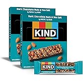 KIND Nut Bars, Dark Chocolate Nuts and Sea Salt, Healthy Snacks, Gluten Free, Low Sugar, 6g Protein, 24 Count