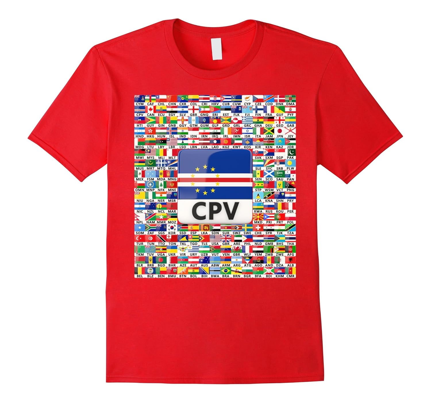 My Cape Verde flag in the world T-Shirt-Rose