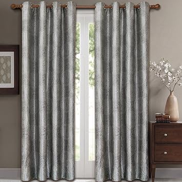 Amazon Com Royal Hotel Lexington Silver Grommet Jacquard Window
