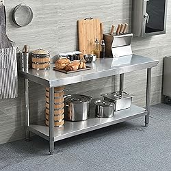 QFBXG Stainless Steel Table for Prep & Work 24 x 12