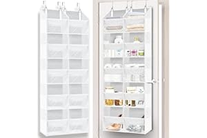 OFIRAY-HOME Over The Door Organizer 5 Tiers, Extra Large Behind Door Storage of 10 Compartments, 80 lbs Weight Capacity Hanging Storage Organizer with Clear Window Kids Toys, Shoes,Diapers, Room Storage, White